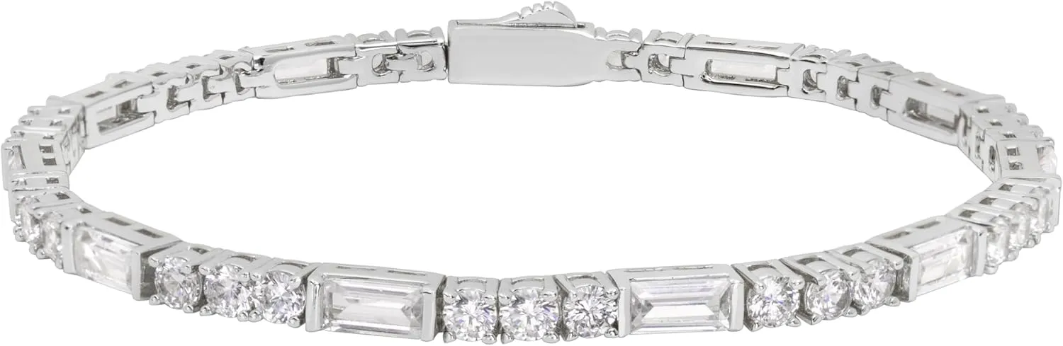 Lulu Mel 14K Gold Plated 3mm Tennis Bracelets For Women, Iced Out Cubic Zirconia Tennis Bracelet Layering Bracelets Trendy Stuff For Ladys