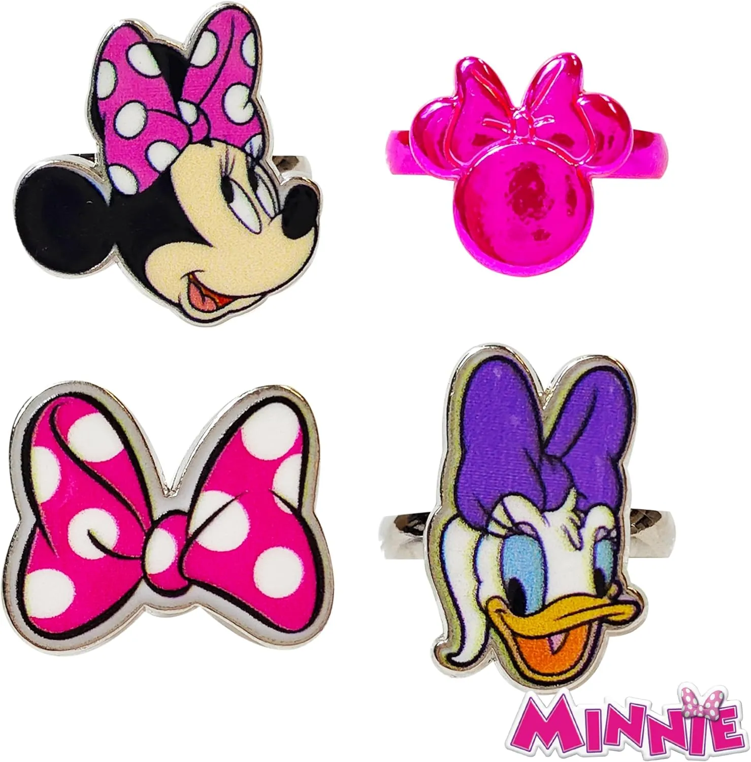 LUV HER Kids Jewelry: 4-Piece Adjustable Rings for Girls, Ring Sets with metal charm Fashion Girls Jewelry Ages 4 