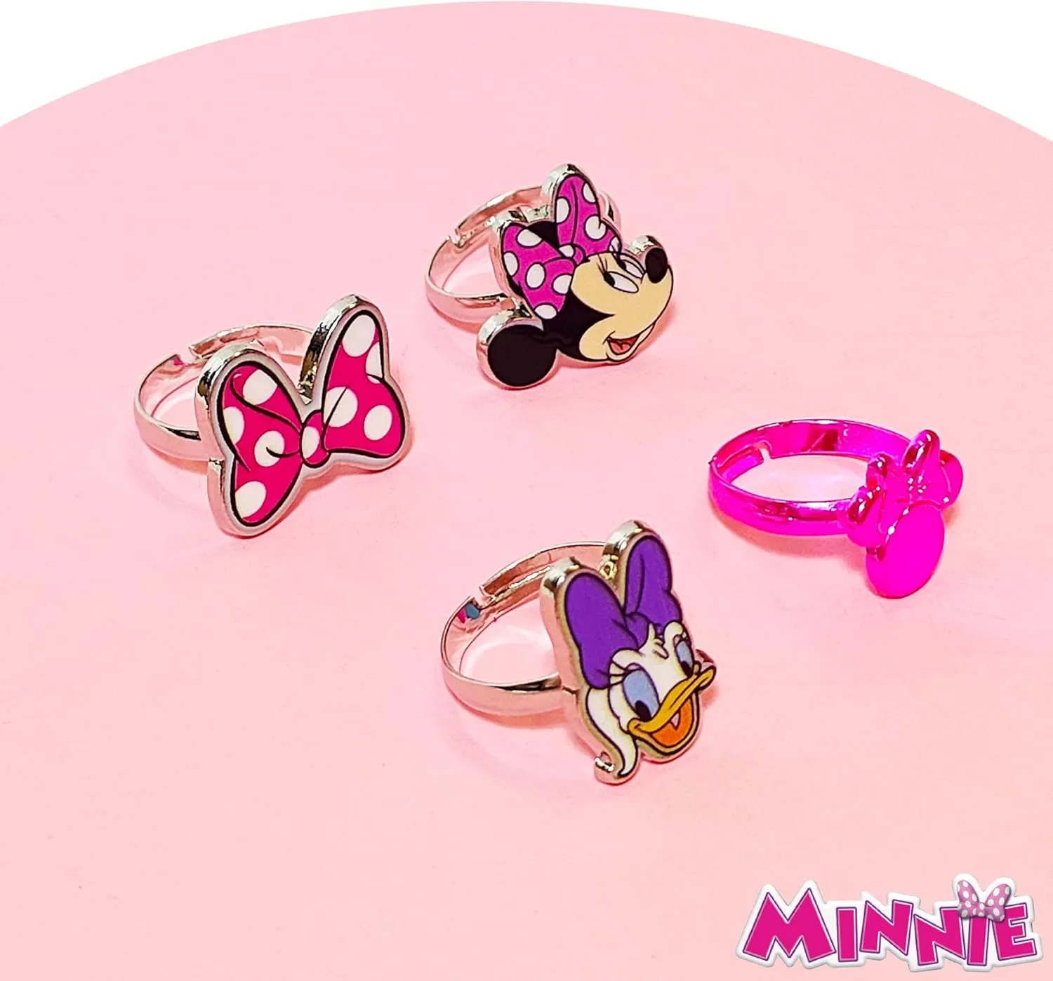 LUV HER Kids Jewelry: 4-Piece Adjustable Rings for Girls, Ring Sets with metal charm Fashion Girls Jewelry Ages 4 