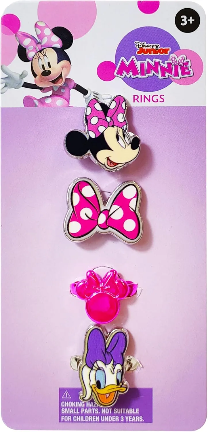 LUV HER Kids Jewelry: 4-Piece Adjustable Rings for Girls, Ring Sets with metal charm Fashion Girls Jewelry Ages 4 
