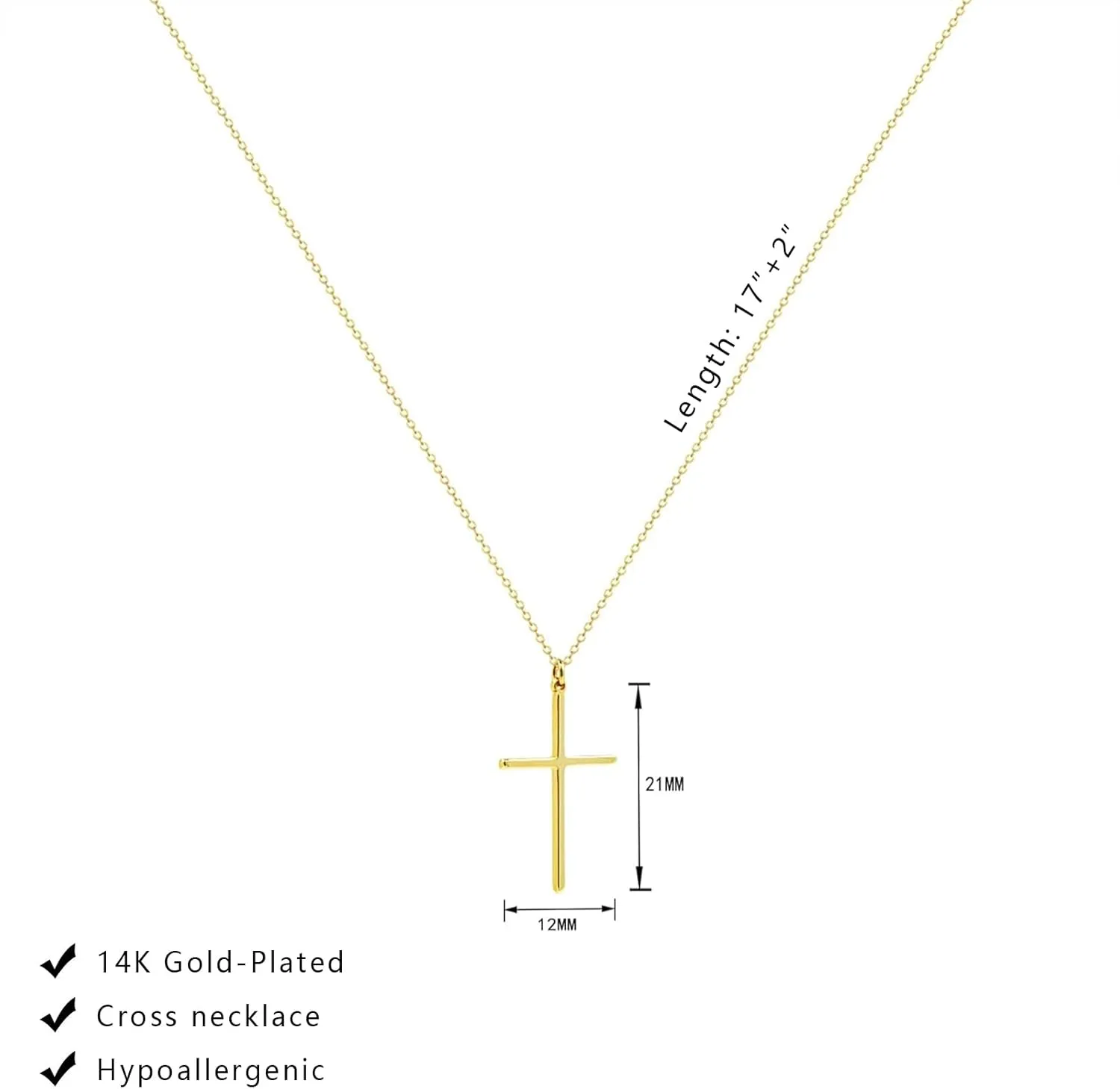 Luxval Cross Necklace for Women -Dainty 14K Gold Plated Cross Necklace Layered Gold Cross Necklace Cross Choker Necklace Gold Cross Necklaces for Women Trendy Gold Jewelry Gifts for Women