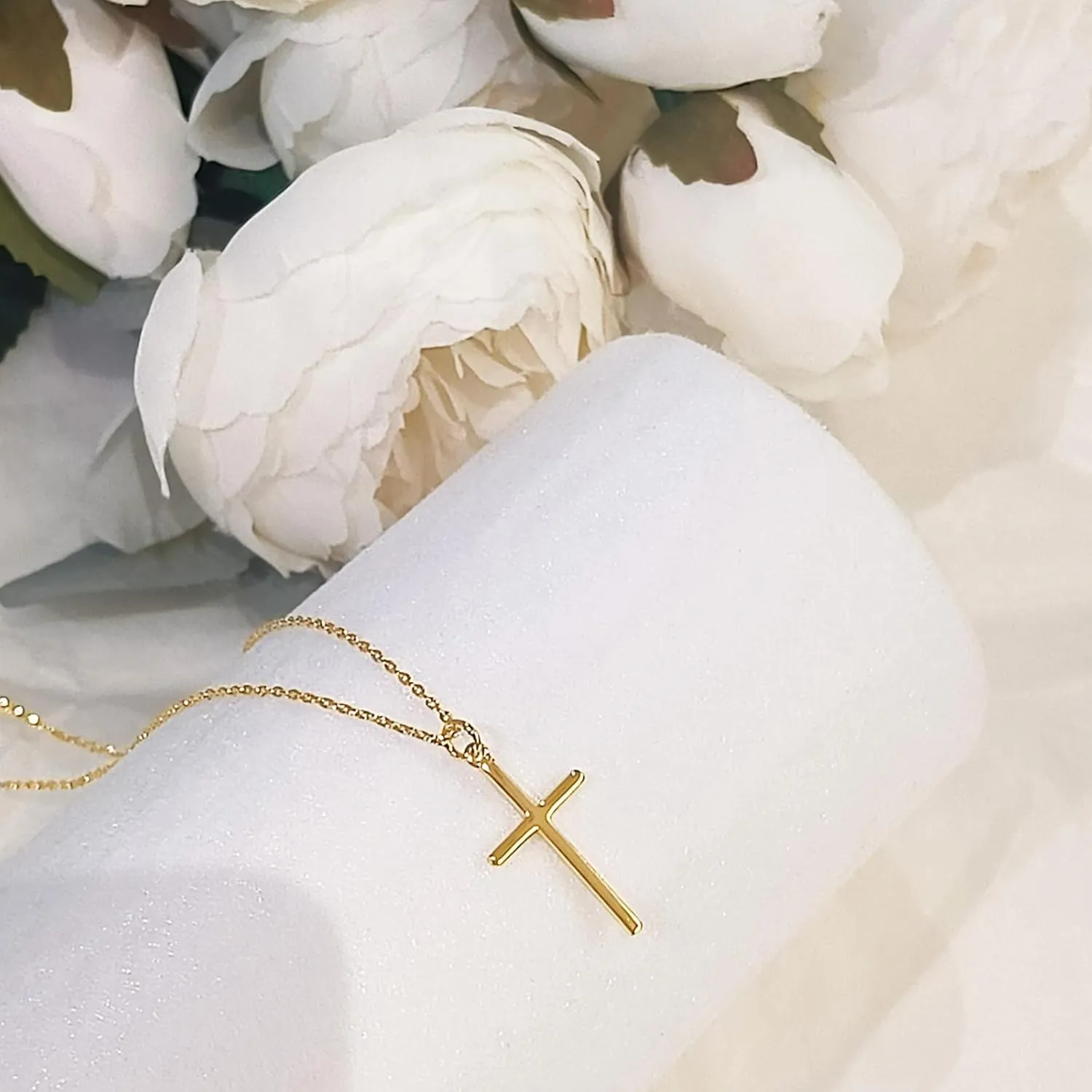 Luxval Cross Necklace for Women -Dainty 14K Gold Plated Cross Necklace Layered Gold Cross Necklace Cross Choker Necklace Gold Cross Necklaces for Women Trendy Gold Jewelry Gifts for Women