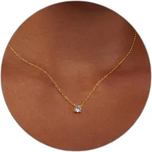 Luxval Diamond Pendant Gold Necklace for WomenDainty 18k Gold Plated Choker Necklaces Simple Gold Jewelry Gifts for Women Girls