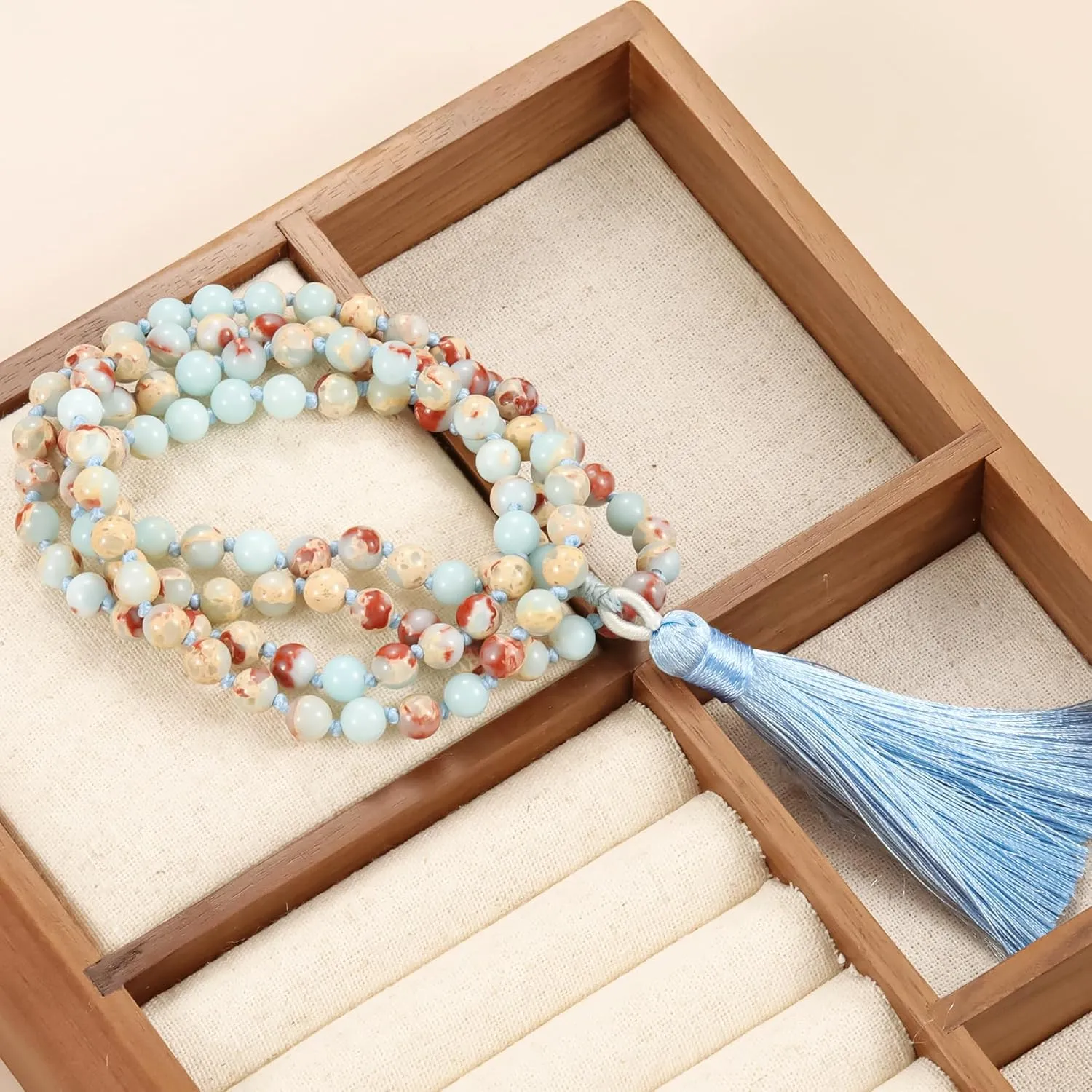 Mala Beads 8mm Prayer Beads 108 Mala Meditation Beads - Buddhist Prayer Beads Tibetan Buddhism Prayer Beads Necklace for Women Men