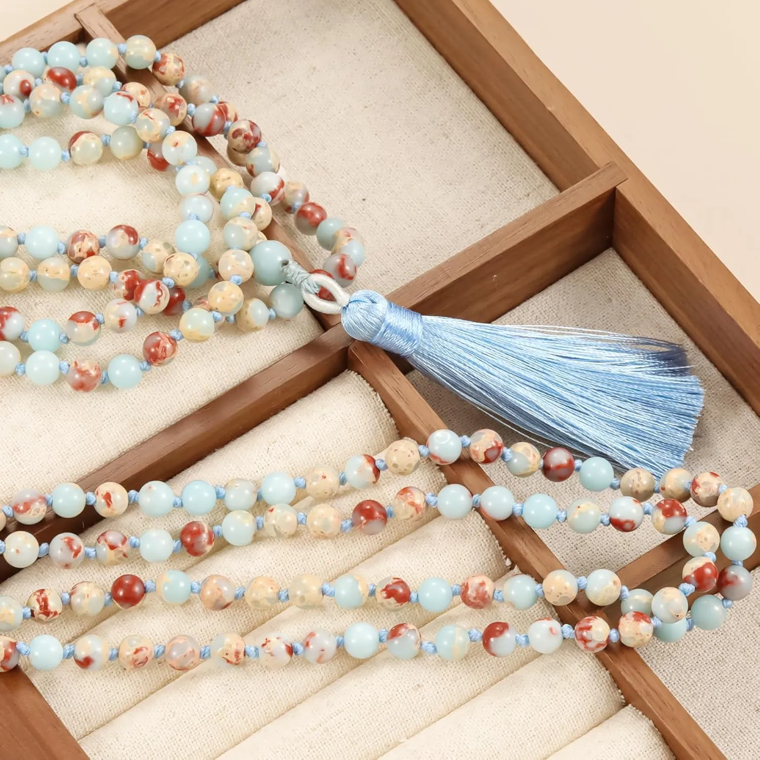 Mala Beads 8mm Prayer Beads 108 Mala Meditation Beads - Buddhist Prayer Beads Tibetan Buddhism Prayer Beads Necklace for Women Men