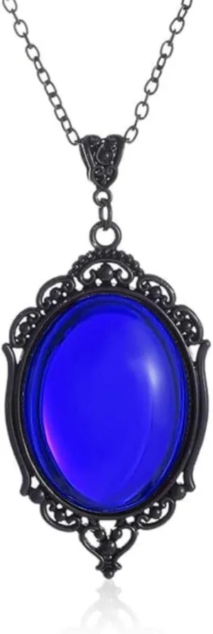MALOYANVE Gothic Stardust Crystal Necklace Retro Handmade Multi Colored Crystal Lightweight Pendant Necklace Satan Demon Halloween Jewelry Gifts for Women