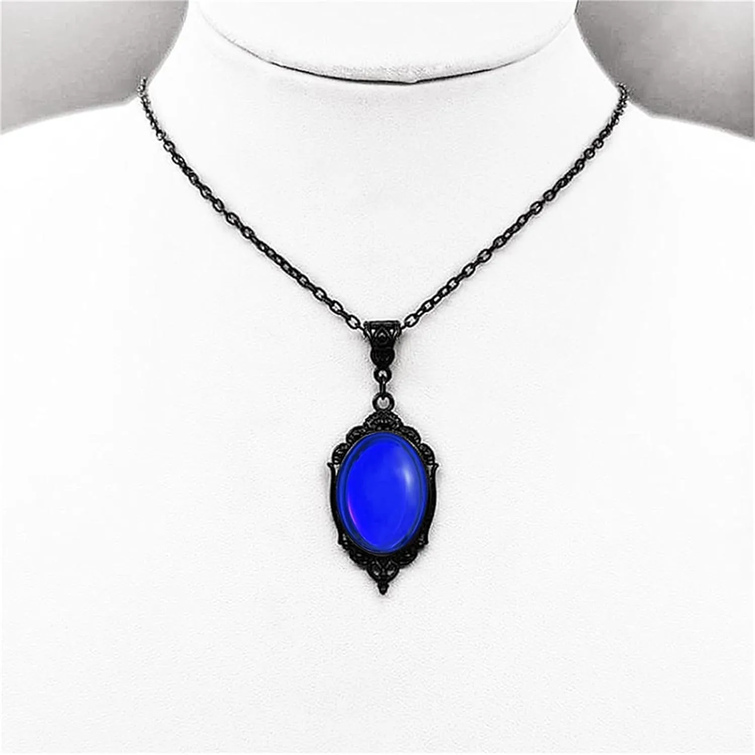 MALOYANVE Gothic Stardust Crystal Necklace Retro Handmade Multi Colored Crystal Lightweight Pendant Necklace Satan Demon Halloween Jewelry Gifts for Women