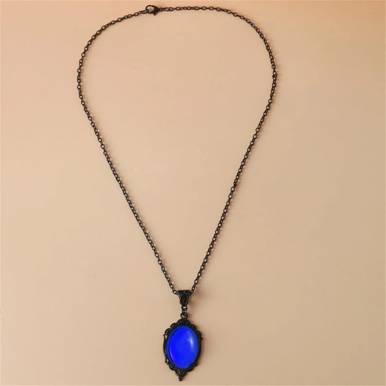 MALOYANVE Gothic Stardust Crystal Necklace Retro Handmade Multi Colored Crystal Lightweight Pendant Necklace Satan Demon Halloween Jewelry Gifts for Women