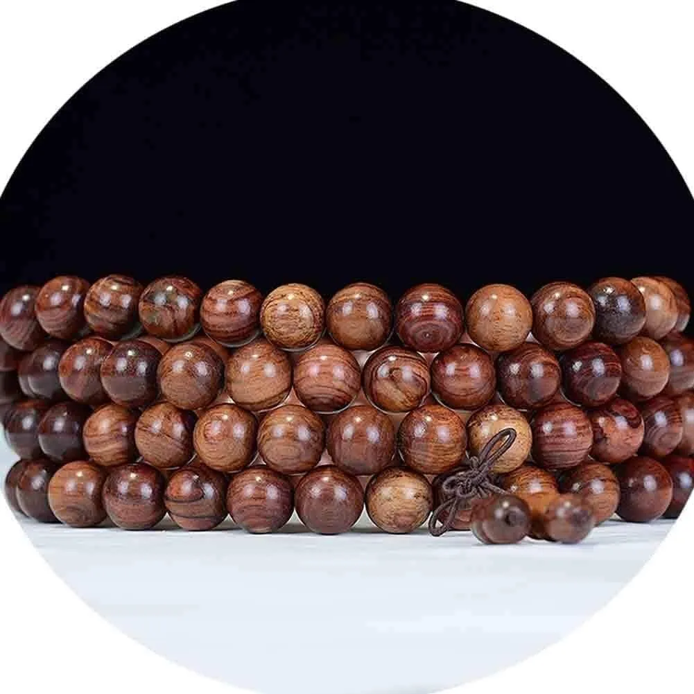 Meditation Buddhist Prayer Beads Necklace, Bracelet, 108 Prayer Beads Bracelet 8/6Mm Natural Wood Tibetan Buddhist Buddha Bead Bracelet/Necklace for Men Women (Color : 12mm)