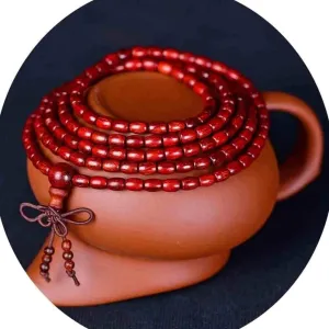 Meditation Buddhist Prayer Beads Necklace, Bracelet, Natural Rosewood Bead Bracelet Prayer Tibetan Buddhist Buddha Meditation Mala Jewelry for The Unisex Gift Accessories (Color : 5 * 6mm*108)