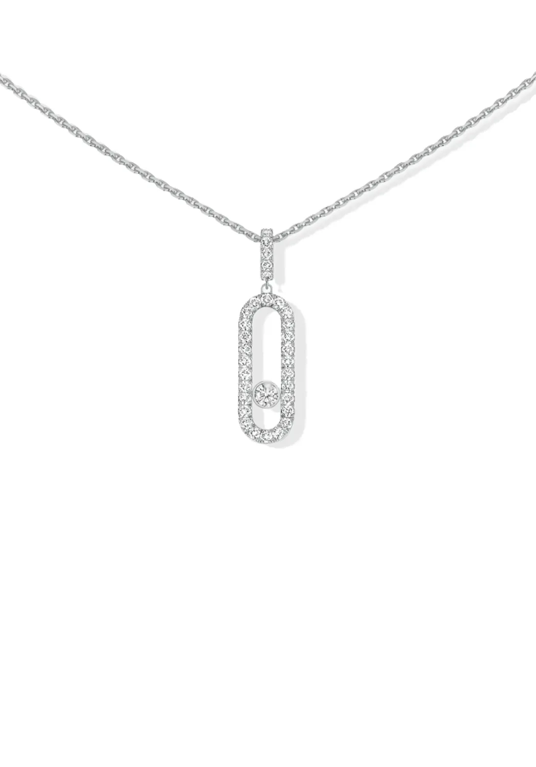 Messika Move Uno Pavé LM 18KWG Diamond Necklace