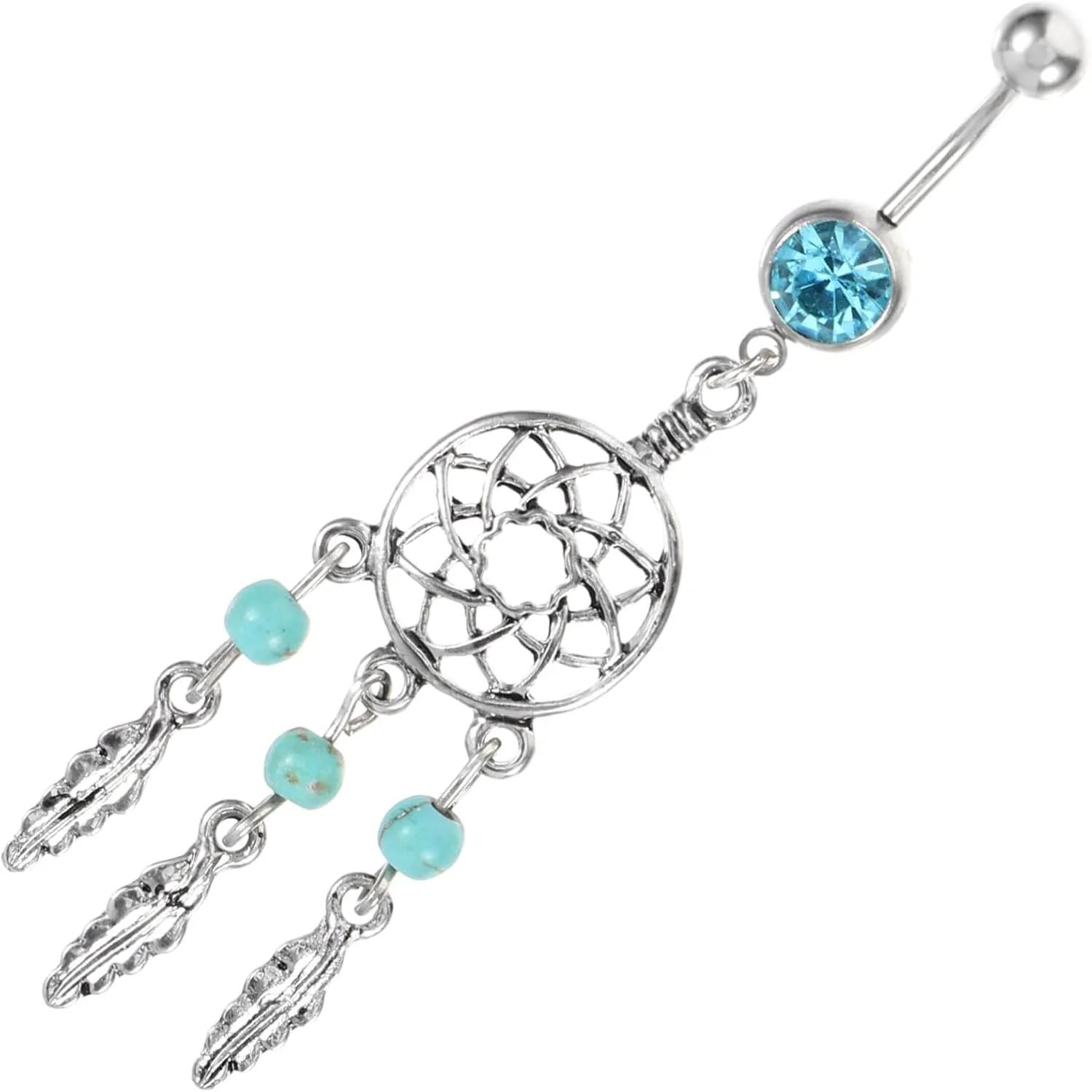 Metal Belly Button Ring Gold Dreamcatcher Navel Jewelry Belly Button Piercing Ring Comfortable for Daily Wear