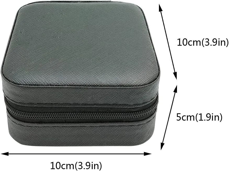 Mini Jewelry Travel Case, Small Travel Portable Display Storage Box, Mini Storage Organizer For Rings Earrings Necklaces Gifts (Black)