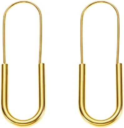 Minimalist Pin Huggie Hoop Earrings for Women Sensitive Ear Dainty Chic Hypoallergenic Silver 14K Gold Plated Simple Oval Hoops Dangle Drop Fashion Jewelry Gifts
