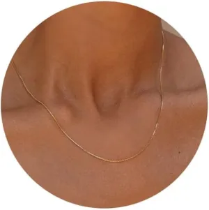 Minimalist Thin Gold Chain 18K Gold Thin Box Chain Necklace Short Small Gold Chain Choker Necklaces for Women