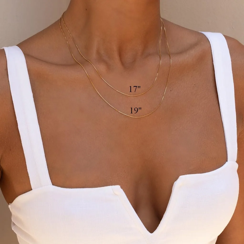 Minimalist Thin Gold Chain 18K Gold Thin Box Chain Necklace Short Small Gold Chain Choker Necklaces for Women