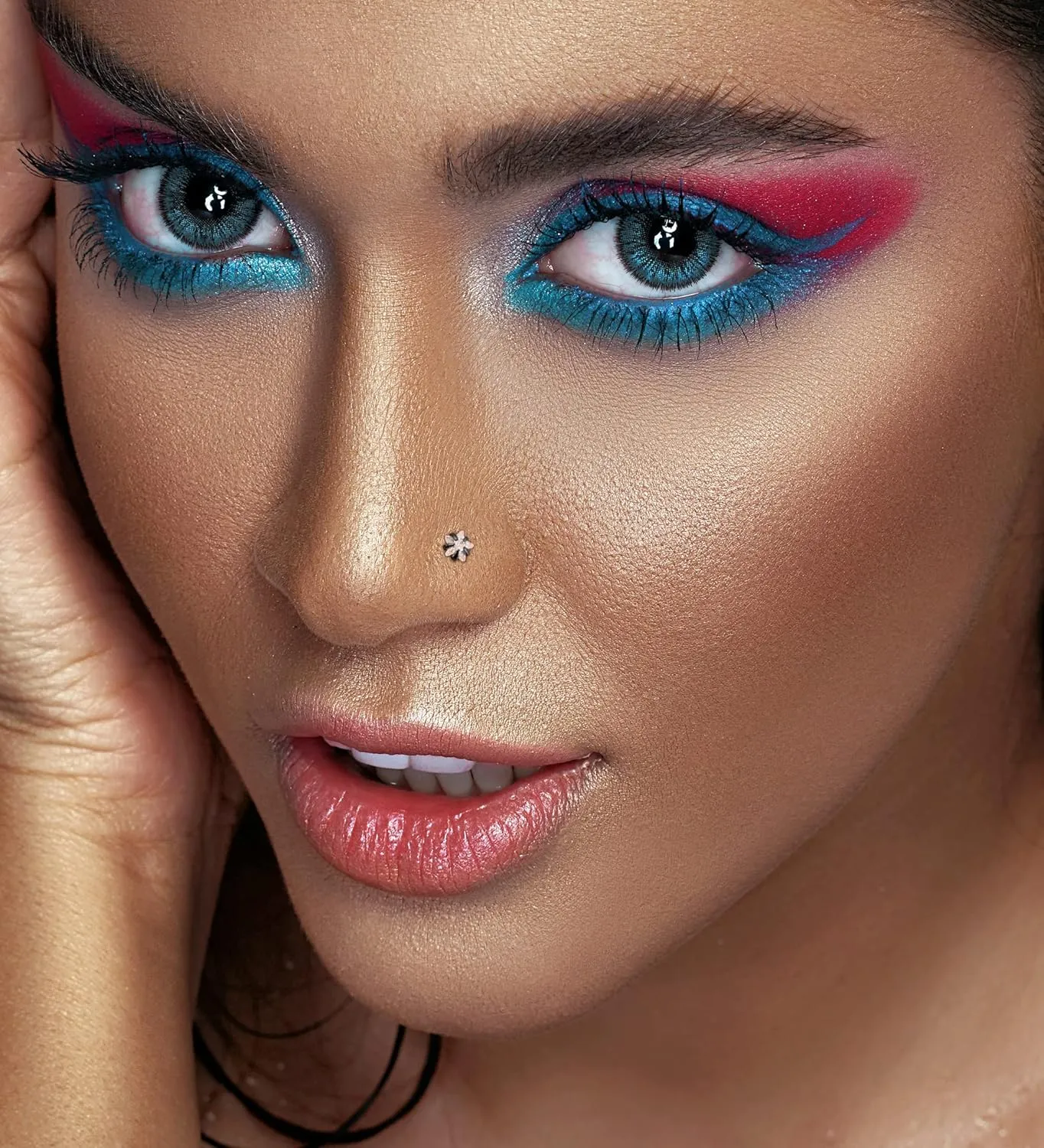 MJust Titanium Nose Ring Set, 18G Hypoallergenic L Shaped and Hoop Nose Stud Rings for Women & Men.