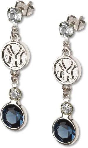 MLB New York Yankees Crystal Logo Earrings