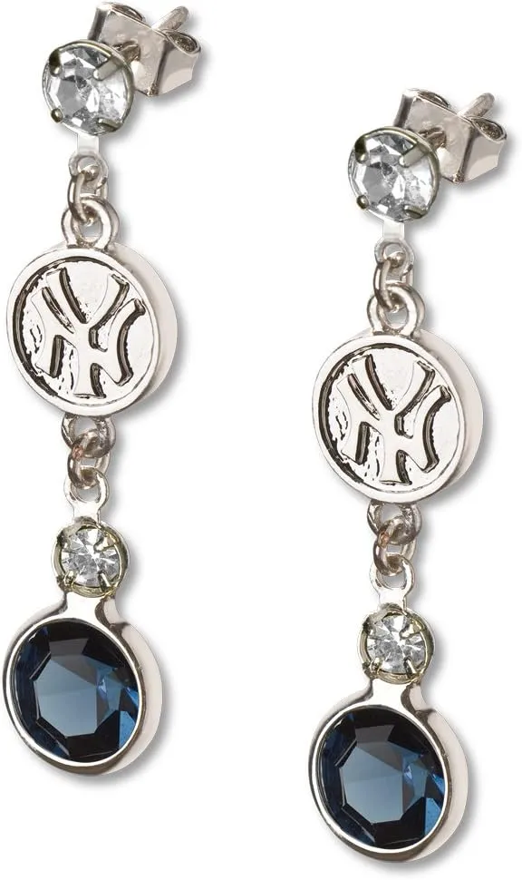 MLB New York Yankees Crystal Logo Earrings