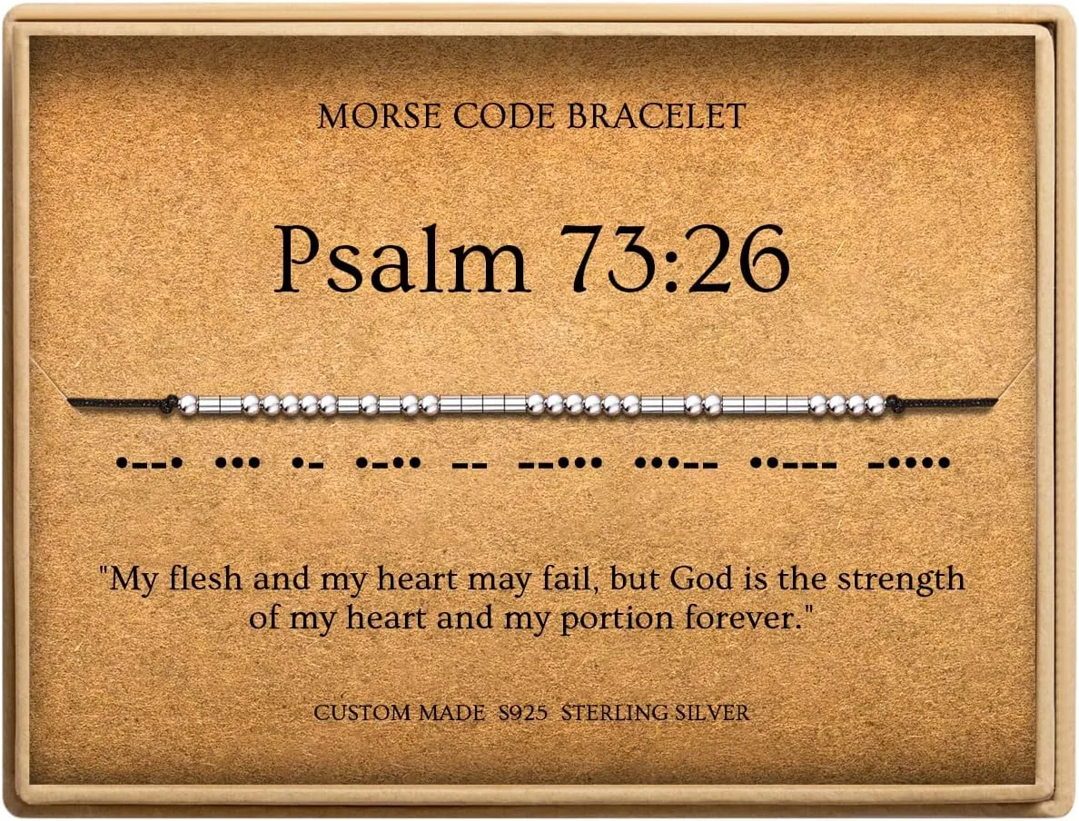 Morse Code Bracelets for Women, Christian Bible Verse Bracelets, Scripture S925 Sterling Silver Inspirational Faith Jewelry, Religious Gifts for Women
