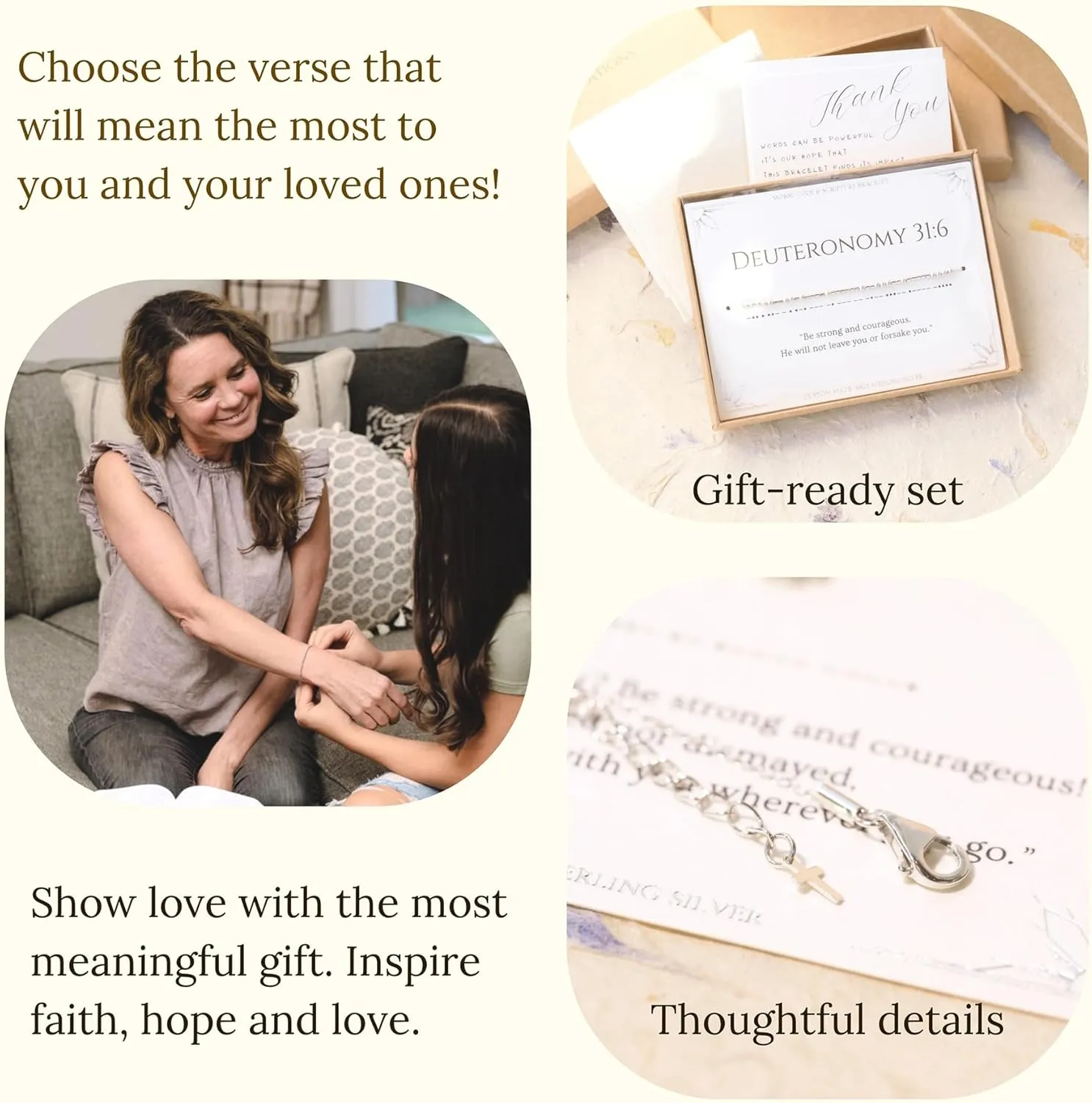 Morse Code Bracelets for Women, Christian Bible Verse Bracelets, Scripture S925 Sterling Silver Inspirational Faith Jewelry, Religious Gifts for Women