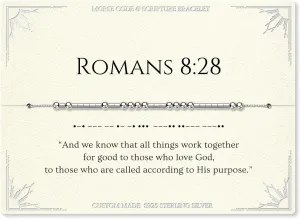 Morse Code Bracelets for Women, Christian Bible Verse Bracelets, Scripture S925 Sterling Silver Inspirational Faith Jewelry, Religious Gifts for Women
