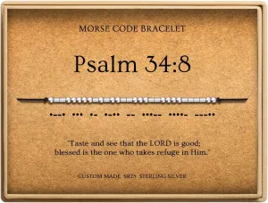 Morse Code Bracelets for Women, Christian Bible Verse Bracelets, Scripture S925 Sterling Silver Inspirational Faith Jewelry, Religious Gifts for Women