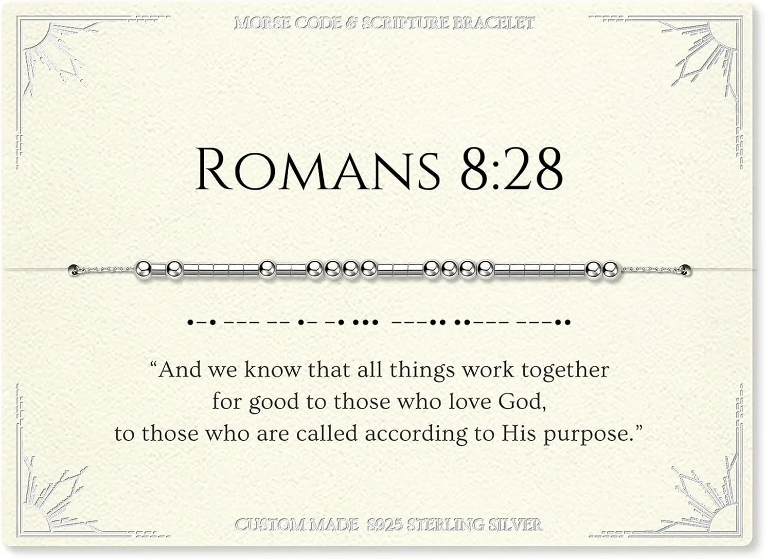 Morse Code Bracelets for Women, Christian Bible Verse Bracelets, Scripture S925 Sterling Silver Inspirational Faith Jewelry, Religious Gifts for Women