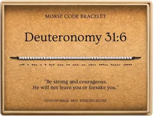 Morse Code Bracelets for Women, Christian Bible Verse Bracelets, Scripture S925 Sterling Silver Inspirational Faith Jewelry, Religious Gifts for Women