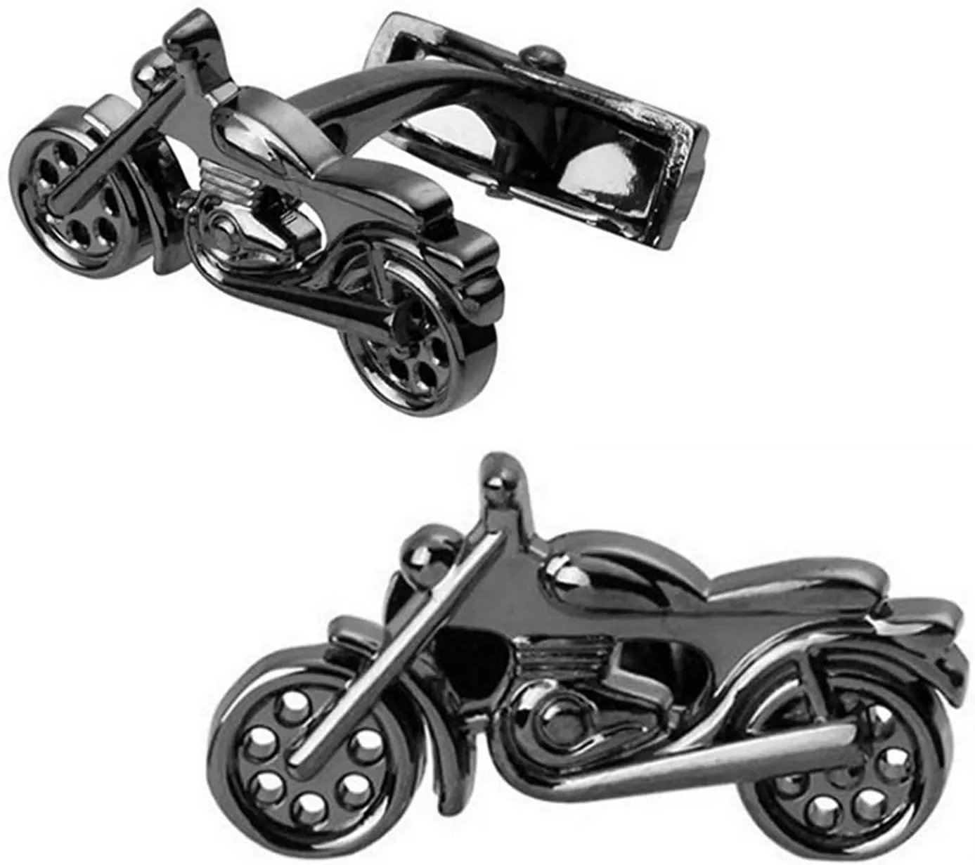 Motorcycle Gun Black Cufflinks for Men  Unique Motorbike Design, Stylish Gift for Bikers and Formal Occasions