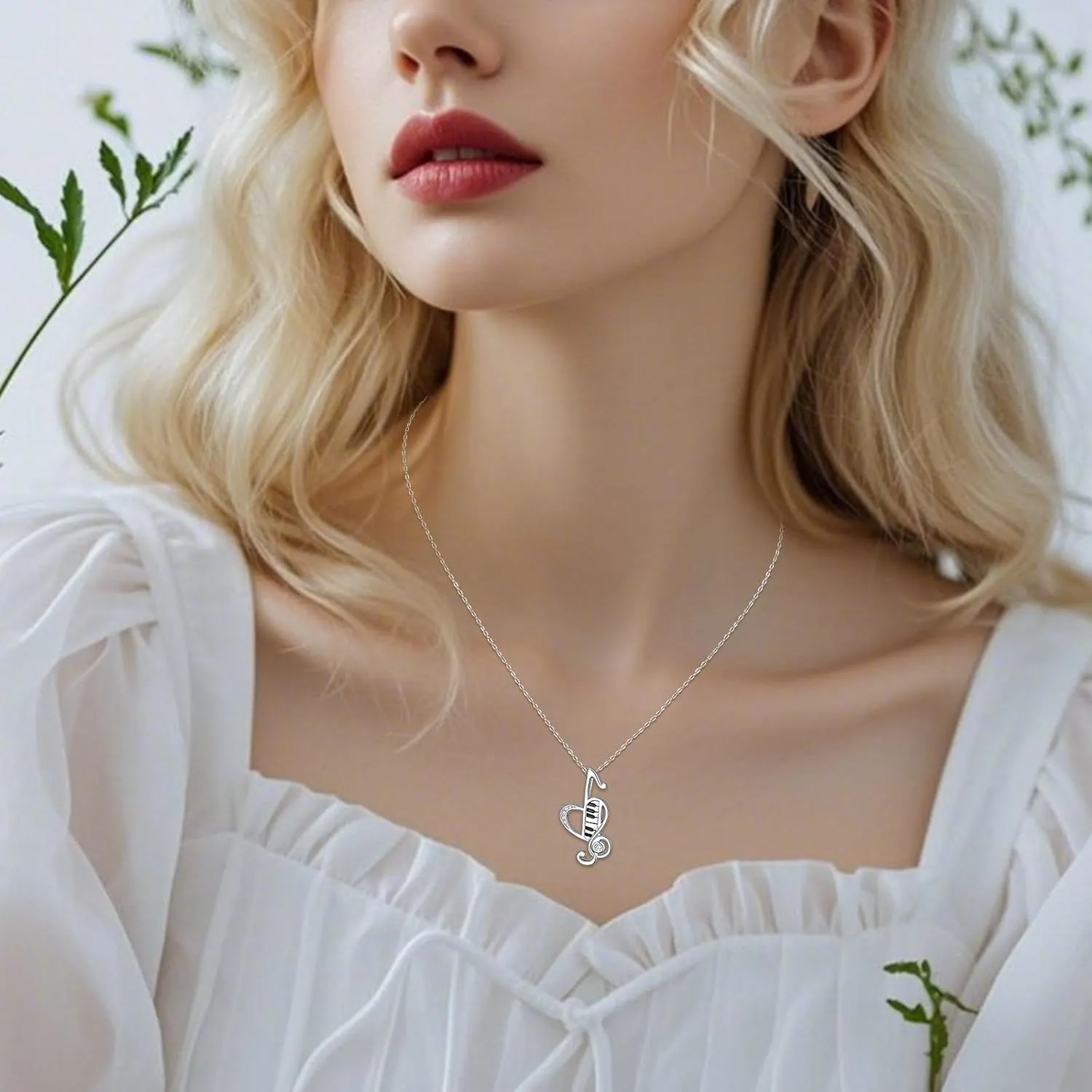 Music Necklace Gifts for Women 925 Sterling Silver Jewelry Gifts for Music Lovers