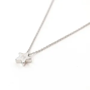 Necklaces Star Pendant Necklace Personalized gift Hand stamped Personalized dainty lnitial Charms Star Necklace bridesmaid Wedding Graduation Best Graduation Day gift