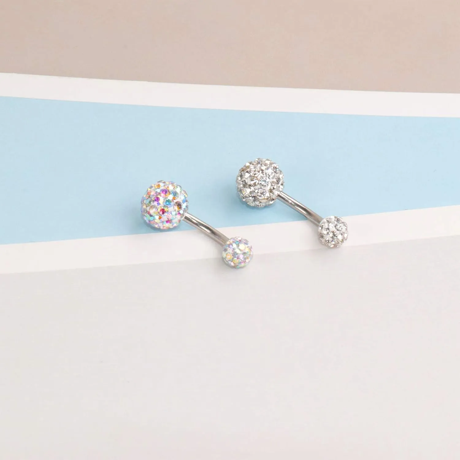 NEWITIN 10 Pieces 14G Belly Button Rings for Women Navel Ring Body Piercing Jewelry Set 316L Surgical Steel Inlaid Cubic Zirconia Belly Dangle Rings for Women