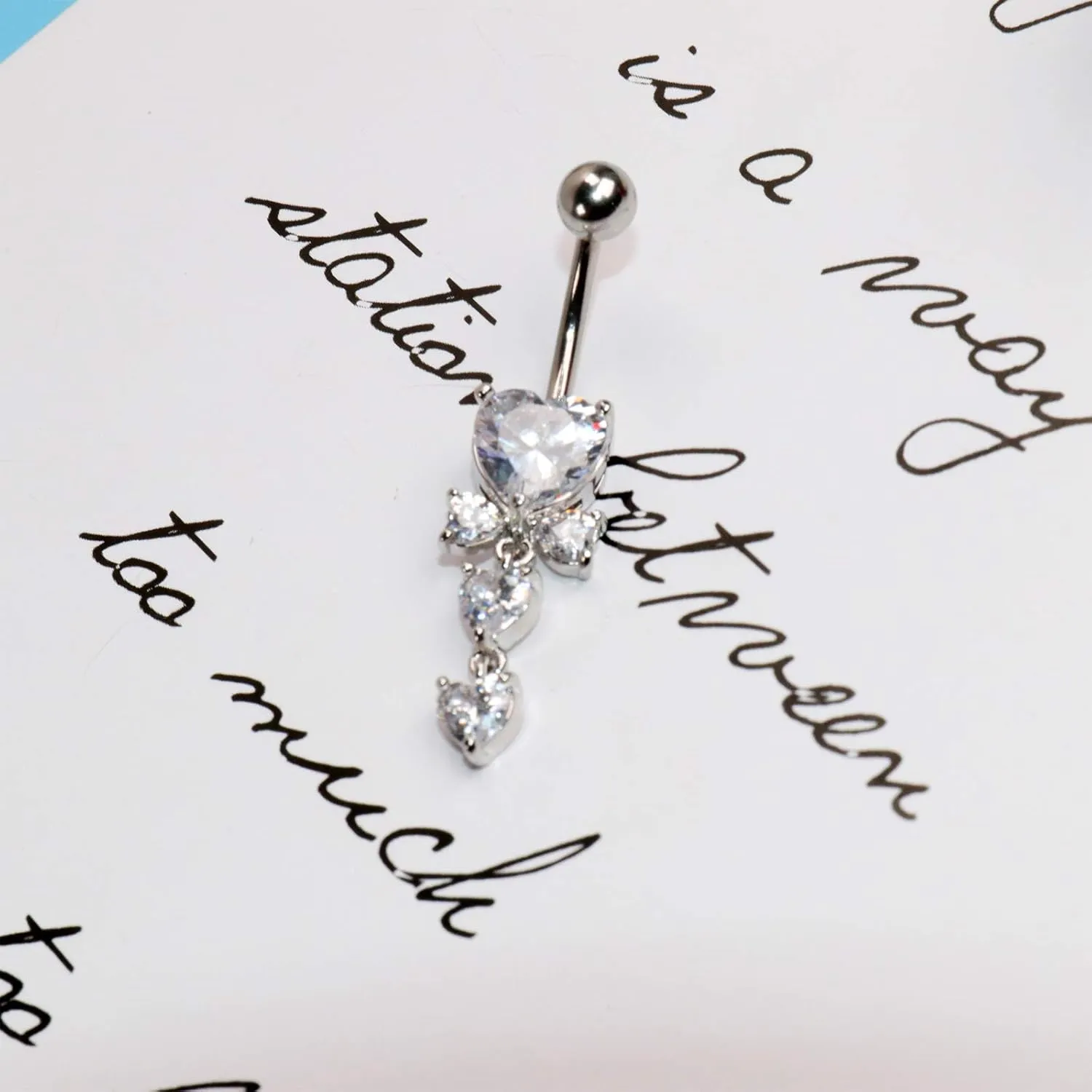 NEWITIN 10 Pieces 14G Belly Button Rings for Women Navel Ring Body Piercing Jewelry Set 316L Surgical Steel Inlaid Cubic Zirconia Belly Dangle Rings for Women