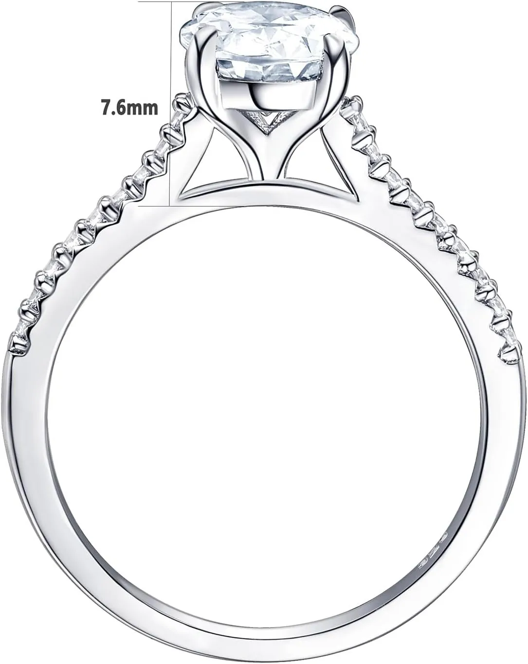 Newshe Jewellery Bridal Sets Wedding Ring Solitaire Engagement Rings for Women 925 Sterling Silver Size 4-13