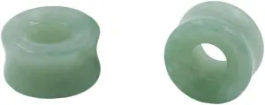 NewZenro Green Aventurine Hollow Natural Organic Stone Ear Plugs Gauges Tunnel Expanders Stretcher Saddle Double Flared Flesh Earrings for Women Men Fashion Piercings Body Jewelry Gift