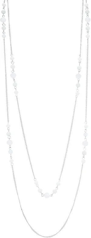 Noessla Long Silver Necklace for Women Bohemian Layered Statement Costume Long Necklaces for Women Fashion Jewelry Mothers Day Gifts