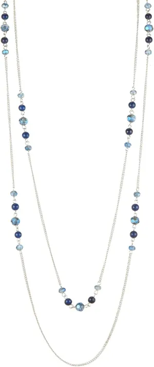 Noessla Long Silver Necklace for Women Bohemian Layered Statement Costume Long Necklaces for Women Fashion Jewelry Mothers Day Gifts