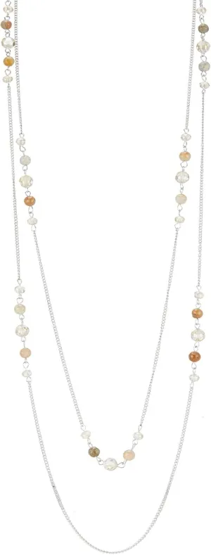 Noessla Long Silver Necklace for Women Bohemian Layered Statement Costume Long Necklaces for Women Fashion Jewelry Mothers Day Gifts