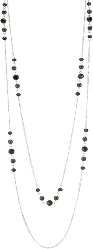Noessla Long Silver Necklace for Women Bohemian Layered Statement Costume Long Necklaces for Women Fashion Jewelry Mothers Day Gifts