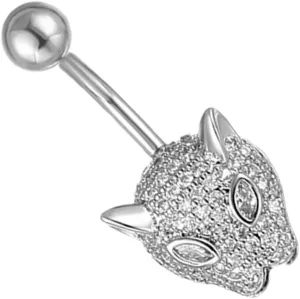 NOLITOY Dangle Belly Button Ring Navel Piercing Leopard Print Zircon Stones Women's Jewelry Body Jewelry