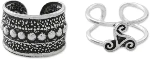 NOVICA Artisan Handmade Sterling Silver Ear Cuffs Spiral Circle Motif Thailand [largest Piece 1.3 in L x 0.3 in W Smallest Piece 1.4 in L x 0.2 in W] ' Unique Beauty'