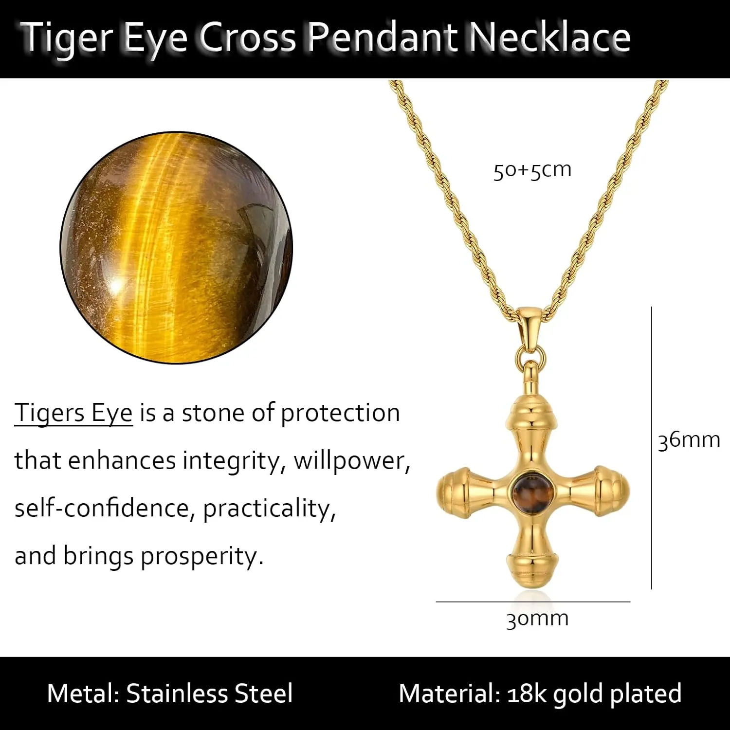NUZON 2-Tone Interlocking | Sunburst Heart | CZ Evil Eye | Single Pearl | Love Heart Pendant Necklace for Women 18K Gold Chain Necklace Protection Prayer Faith Jewelry
