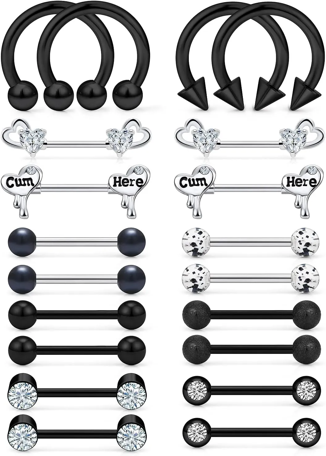Ocptiy Purple Nipple Rings for Women 14G Surgical Steel Nipple Shield Barbell Ring Bar Nipplerings Body Piercing Jewelry for Women