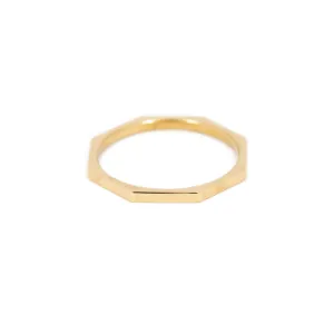 Octagon Ring  - 14k Yellow Gold