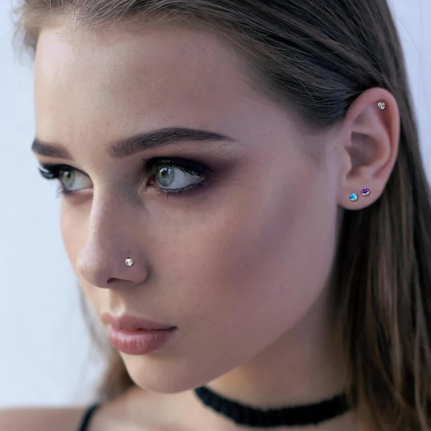 ONESING 12-25 Pcs 16G Tragus Earrings for Women Men Cartilage Earrings Labret Stud Tragus Piercing Jewelry