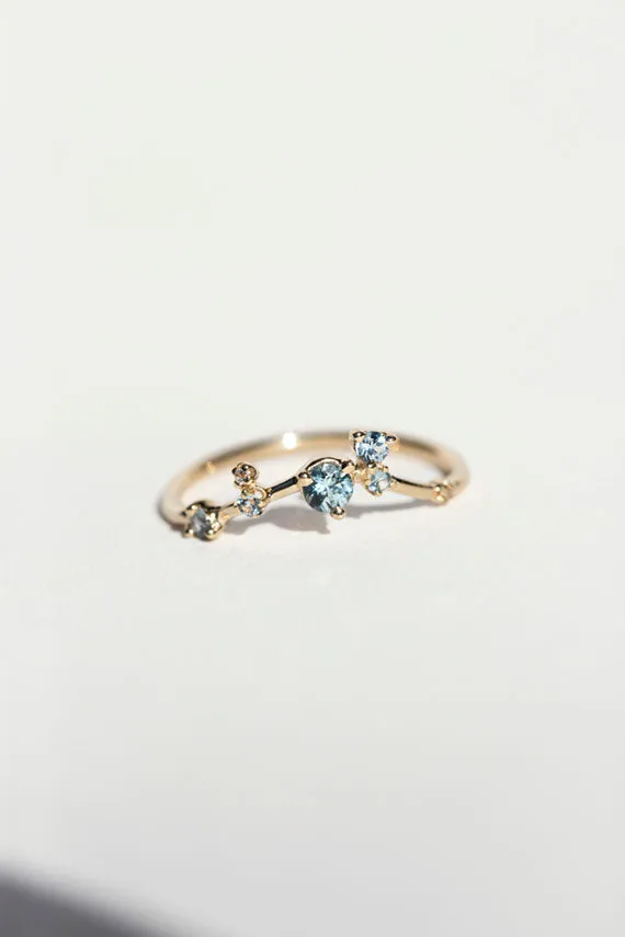 Organic Triangle Sapphire Ring