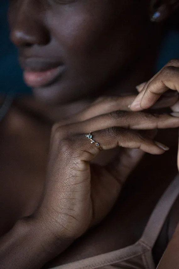 Organic Triangle Sapphire Ring