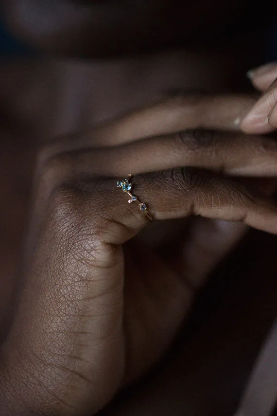 Organic Triangle Sapphire Ring