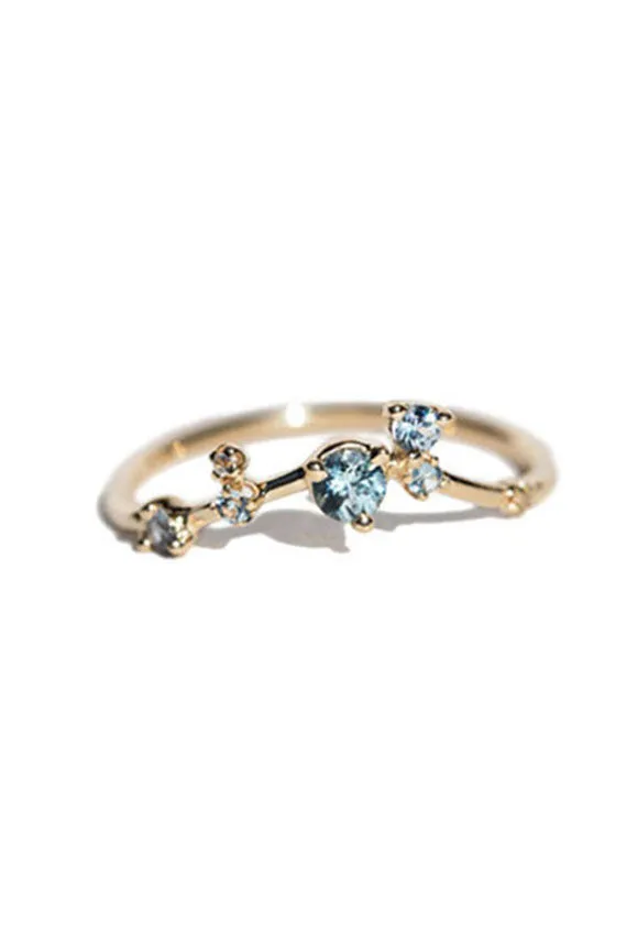 Organic Triangle Sapphire Ring